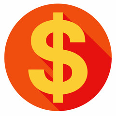 dollar icon  vector art illustration