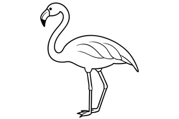 Elegant single line art of a flamingo bird, perfect for minimalist decor and digital prints.