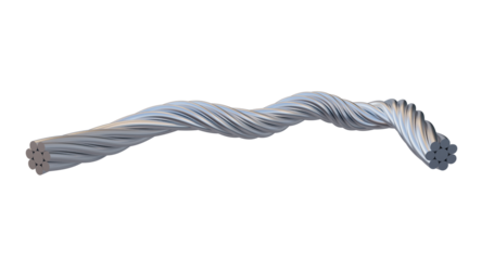Close-up wire rope cable; Heavy duty strands; lifting and rigging cable