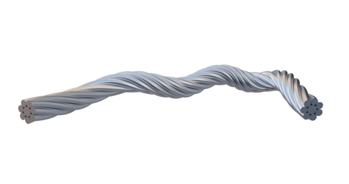 Close-up wire rope cable; Heavy duty strands; lifting and rigging cable