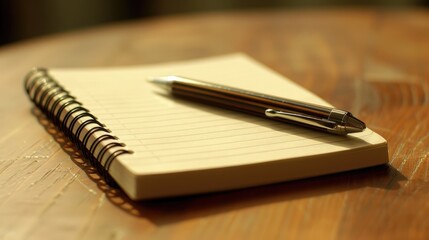 Blank paper on coiled notepads with pens