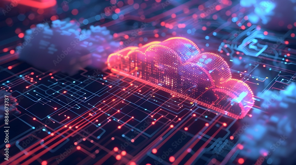 Poster vibrant of secure cloud based data backup and recovery system