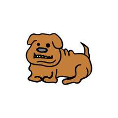Funny drawing of a dog on a white background