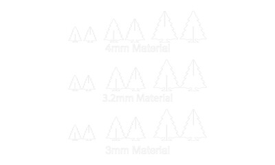 Snowy Christmas Tree Laser Cutting Files - 3 Sizes 10cm, 15cm and 20cm High For 3 Material Thicknesses