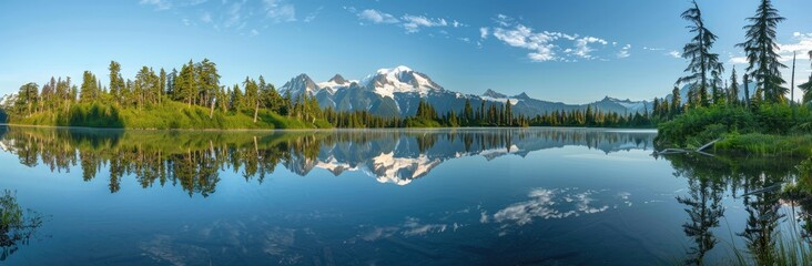 Naklejka premium Serene Mountain Lake Reflection