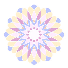 Mandala. Asian ornamental emblem. Oriental geometric logo template. Vector arabic circular mosaic symbol