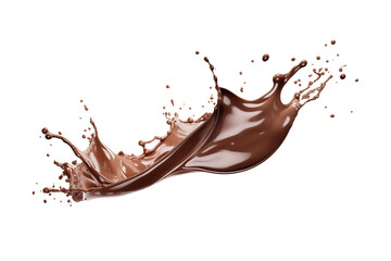 Chocolate splash isolated on transparent background