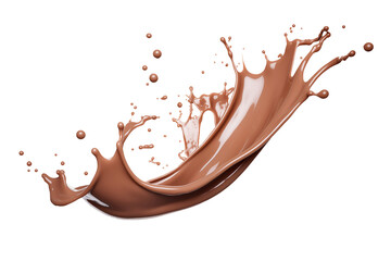 Chocolate splash isolated on transparent background