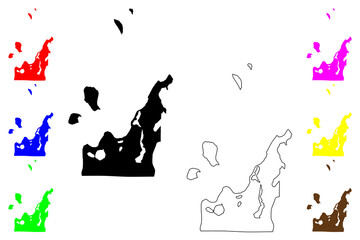 Leelanau County, Michigan (U.S. county, United States of America, USA, U.S., US) map vector illustration, scribble sketch Leelanau map