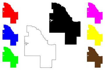 Marquette County, Michigan (U.S. county, United States of America, USA, U.S., US) map vector illustration, scribble sketch Marquette map
