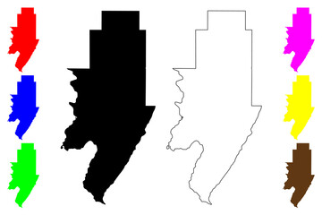 Menominee County, Michigan (U.S. county, United States of America, USA, U.S., US) map vector illustration, scribble sketch Menominee map