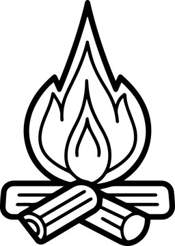 recommend clip art: Traditional campfire line art