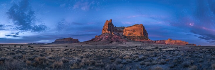 Fototapeta premium Monument Valley at Sunset with Vivid Sky