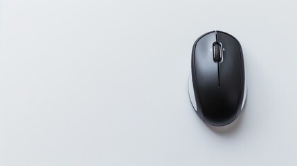 Computer mouse without wires on plain white backdrop
