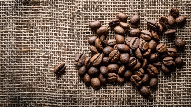 Discount of 20 and coffee beans on aged burlap surface