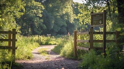 Peaceful Nature Reserve with Educational Trails Promoting Outdoor Conservation
