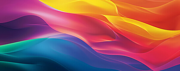 A radiant rainbow gradient wave background with smooth, flowing lines and a seamless transition between bright, eye-catching hues, creating a lively and dynamic visual effect.