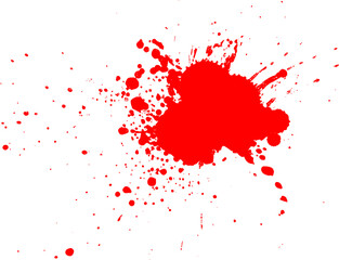 red watercolor brush painting splash splatter on white background