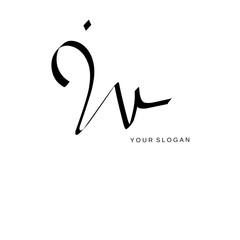 Iv Initial signature logo vector design