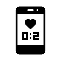 Mobile Phone with Heart Fill Icon - Suitable for Web Page, Mobile App, UI, UX Design