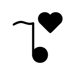 Heart Musical Note Fill Icon - Suitable for Web Page, Mobile App, UI, UX Design