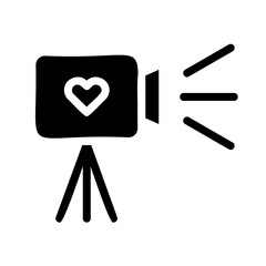 Camera with Heart Fill Icon - Suitable for Web Page, Mobile App, UI, UX Design