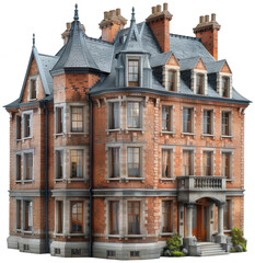 Fototapeta premium large brick building with a clock on the top of it