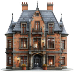 Naklejka premium large brick building with a balcony and a balcony