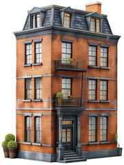 Fototapeta premium large brick building with a balcony and balconies