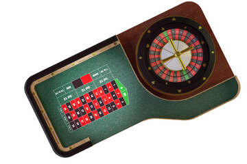 3D illustration of roulette game from top view