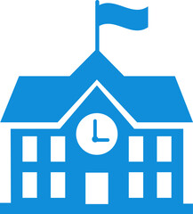 School clip art design on plain white transparent isolated background for card, shirt, hoodie, sweatshirt, apparel, tag, mug, icon, poster or badge