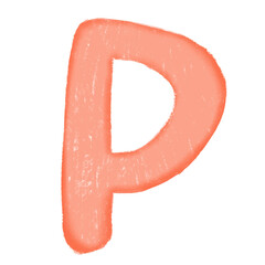 Set of Hand Drawn Kids Painting alphabet.