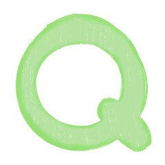 Set of Hand Drawn Kids Painting alphabet.