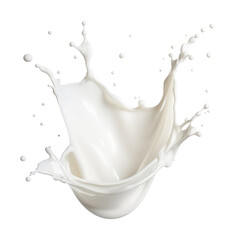 Milk splash isolated on transparent background