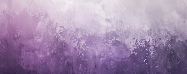 Fototapeta premium A grainy gradient banner background transitioning from soft lavender to deep purple, with a fine