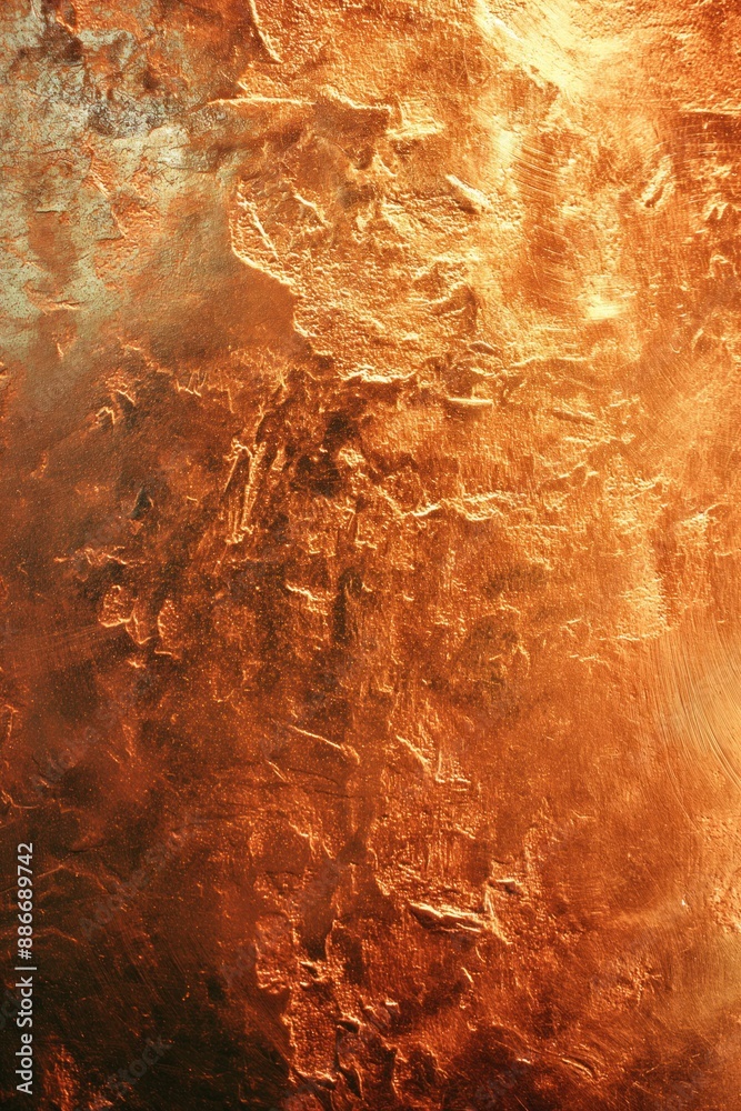 Aufkleber copper textured wall art features gradient pattern from brown to orange. unique perspective showcase