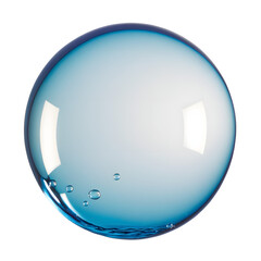 Single isolated blue bubble isolated on transparent background 