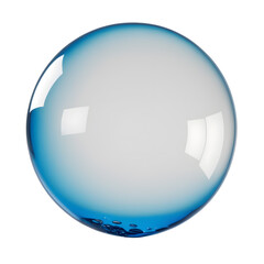 Single isolated blue bubble isolated on transparent background 