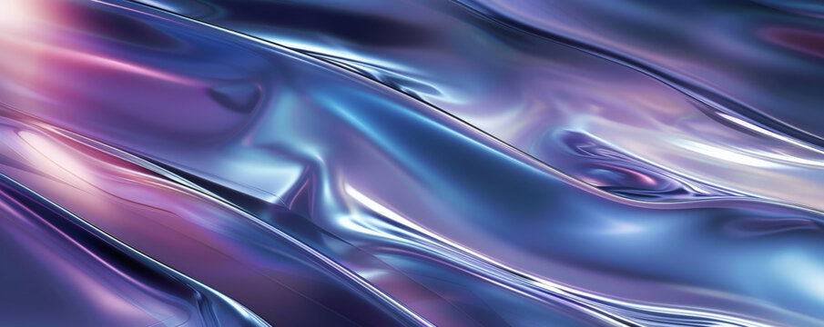 An abstract background with a smooth titanium metallic panel, showcasing a subtle iridescent sheen, set against a gradient of cool blues and purples. The sophisticated metal finish creates a refined