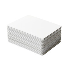 Stack of blank isolated on transparency PNG background, white cards , perfect for branding, mockups, or creative design projects related to stationery.