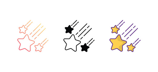 Shooting Star icon design with white background stock illustration