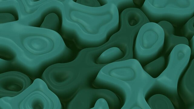 Close-up of a dark green wavy surface arranged in a pattern of small, uniform, and undulating lines, creating a visually intriguing texture