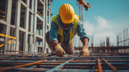 Construction worker on building site