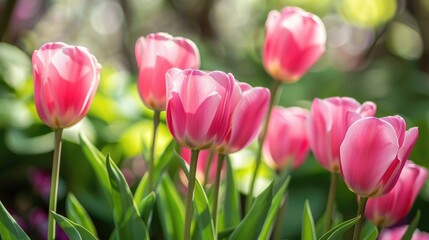 Fototapeta premium High quality photo of pink tulip flowers