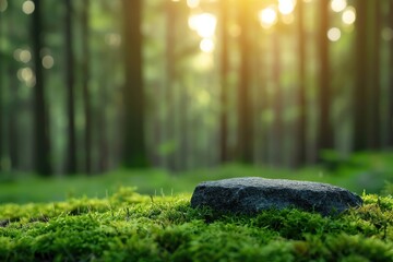 Mystical forest setting with a worshipper sacrificing to symbolize rebirth, Worship Sacrifice Rebirth, Natures Renewal