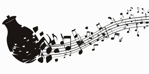 sound bomb icon.
The bomb produces a high volume of musical sounds as it explodes. Pieces of notes are spread around