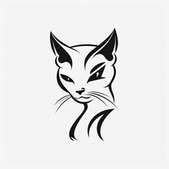 Fototapeta premium cat icons set, black and white design elements. vector illustration.