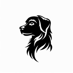 Portrait of a Chesapeake Bay Retriever Dog Vector isolated on white background, Dog Silhouettes.
