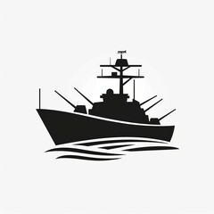 Obraz premium Warship icon flat. Illustration isolated vector sign symbol 