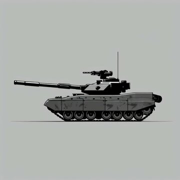 recommend clip art: A military tank with a muzzle. Military equipment. Vector image isolated on a white background.
                    